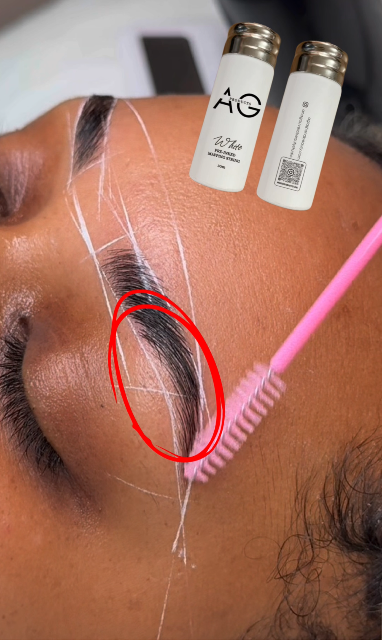 WHITE PRE-INKED BROW MAPPING STRING