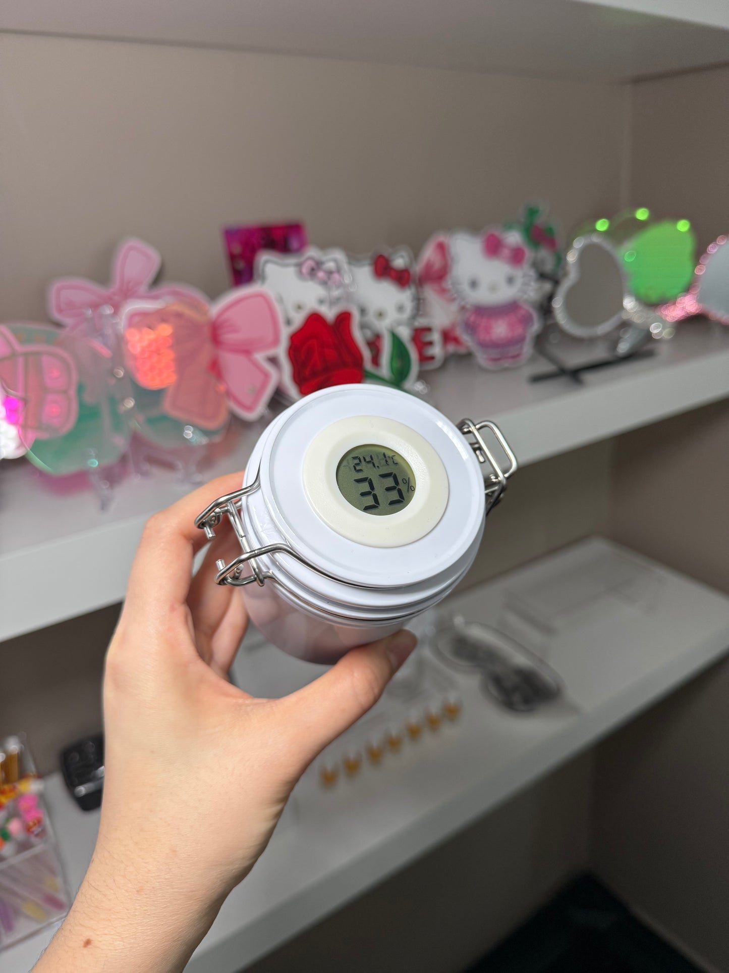 Storage jar with thermometer