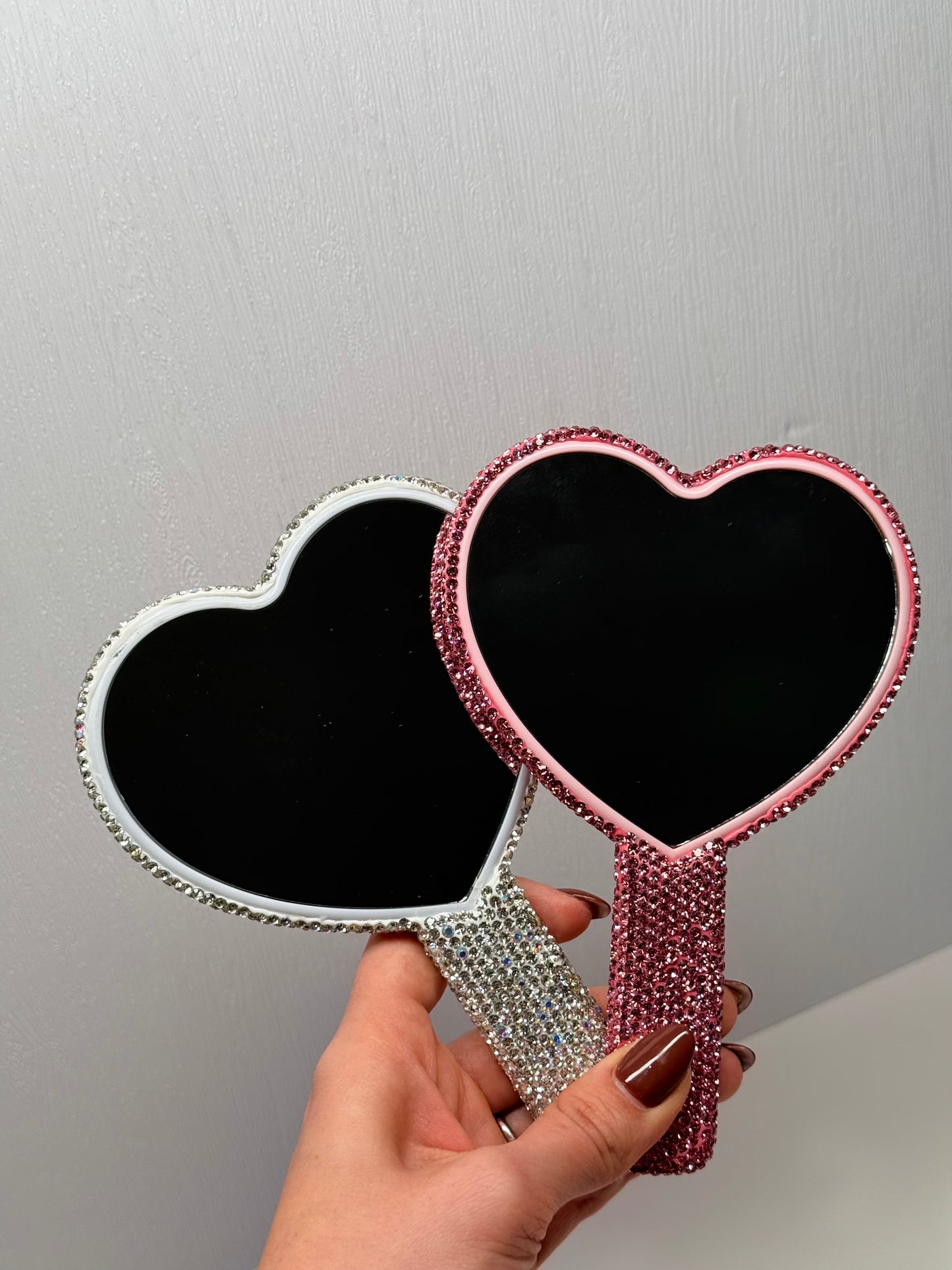Blinged Up Heart Mirror