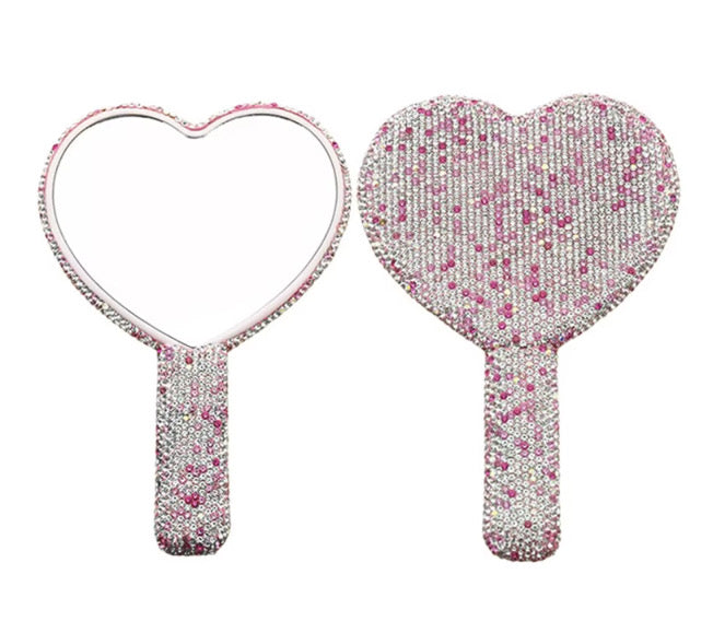 Blinged Up Heart Mirror