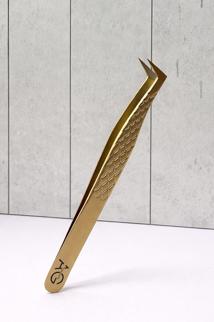 Gold Fiber Tip straight Tweezer