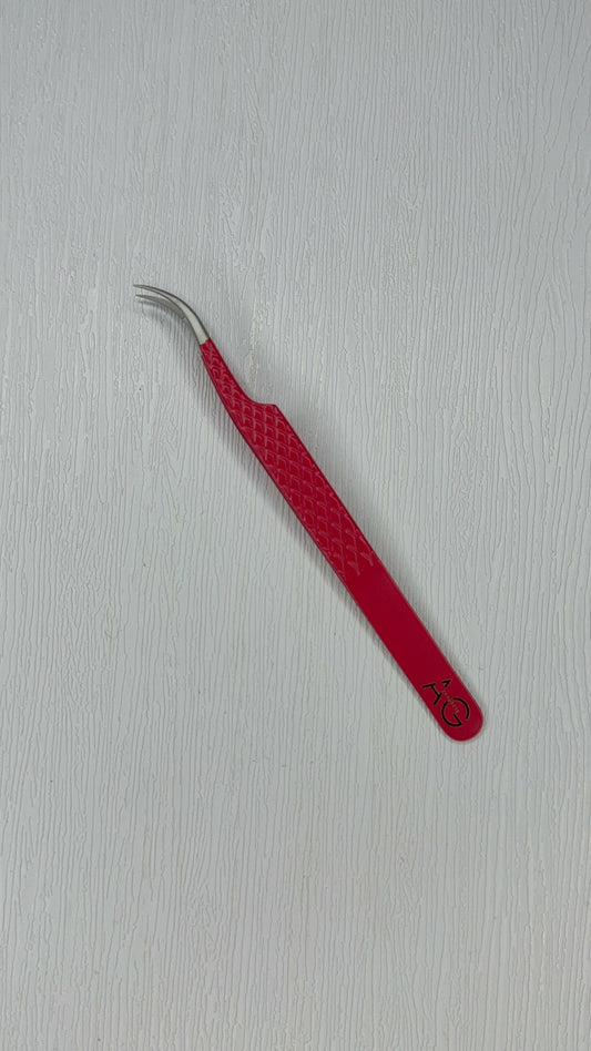 Red curved isolation tweezer♥️