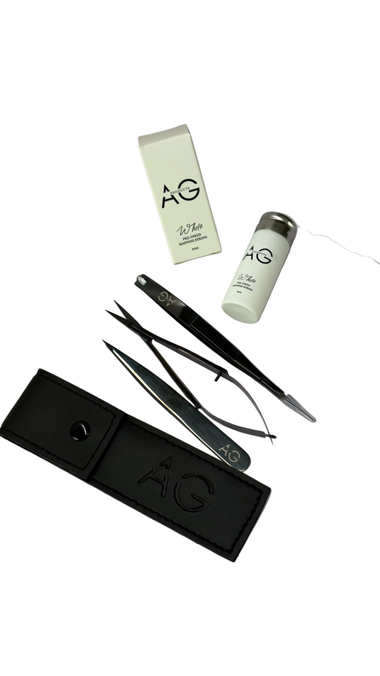 Brow essentials (tweezer, scissor + mapping string)