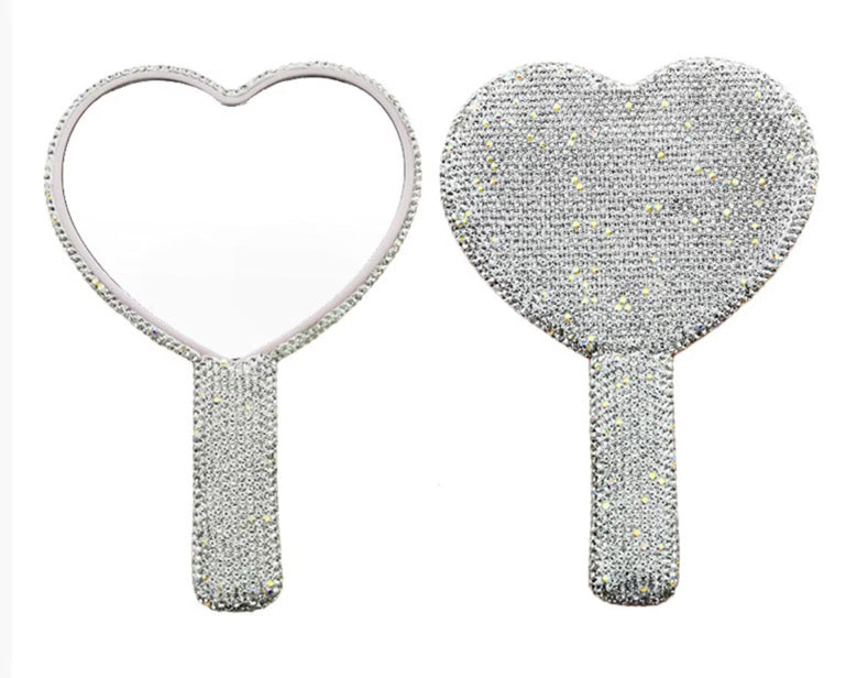 Blinged Up Heart Mirror